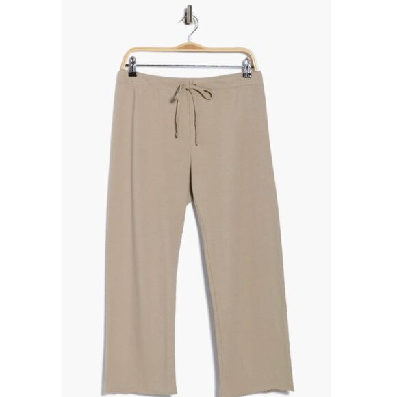 NEW James Perse French Terry Cutoff Raw Edge Sweatpants in Light Tan  2 / Medium - Picture 1 of 7